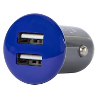 charge fuel compact car charger w/ 2 usb ports - silver