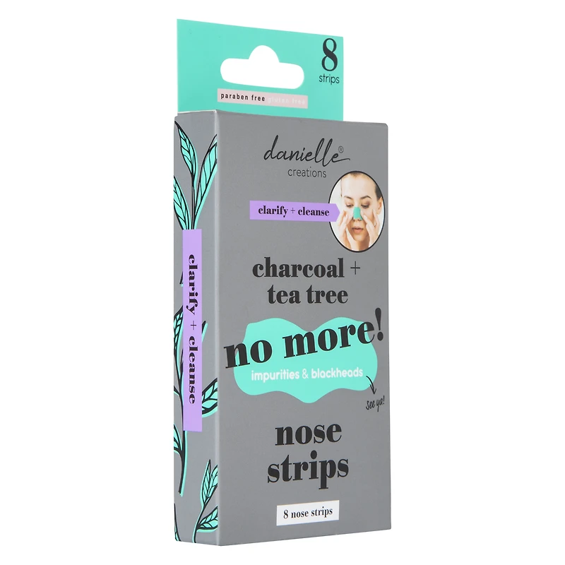 danielle® charcoal + tea tree nose strips 8-count