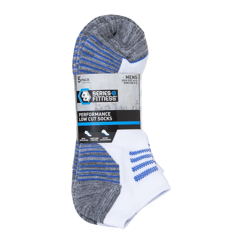 series-8 fitness™ men's low-cut performance socks 5-pack
