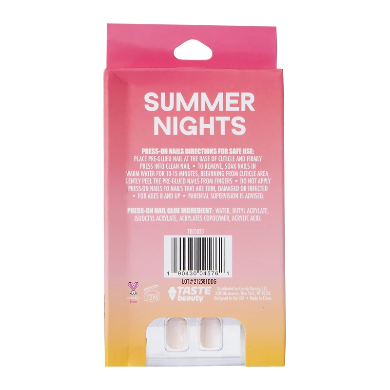 summer nights press-on nails 18-piece set
