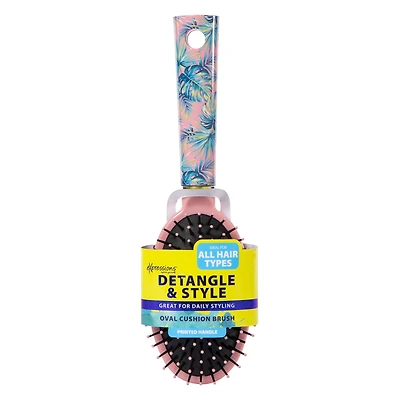 tropical print oval cushion brush