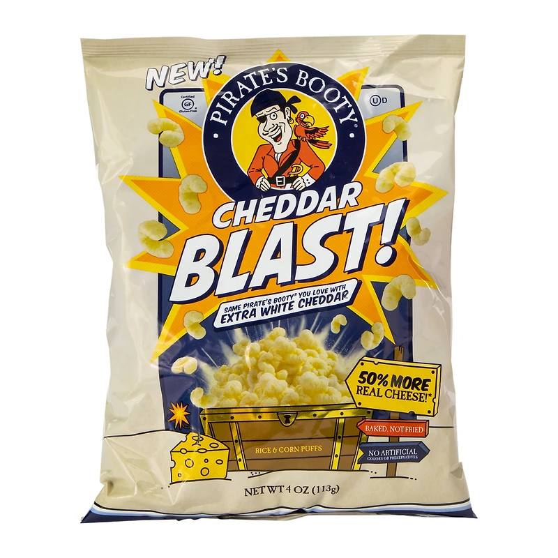 pirate's booty® cheddar blast! extra white cheddar rice & corn puffs 4oz