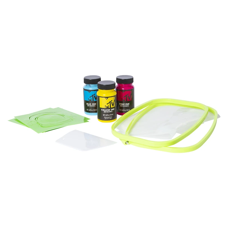 mtv™ screen print craft kit with 4 stencils & ink