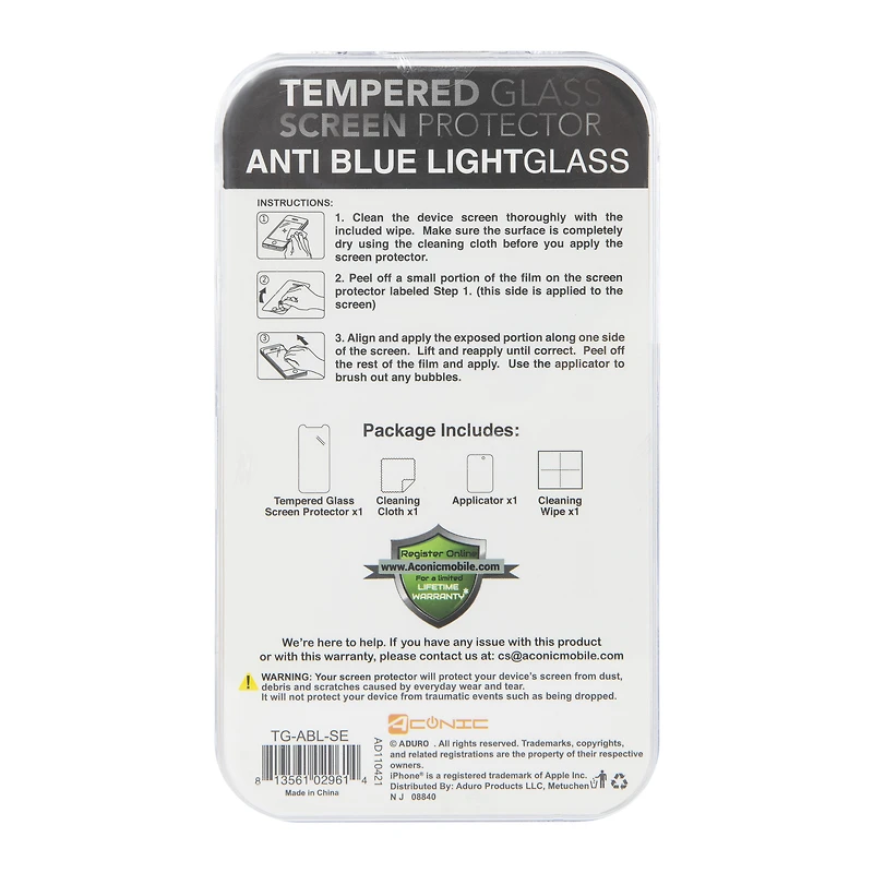 iPhone SE®/8®/7®/6® tempered glass blue light protector