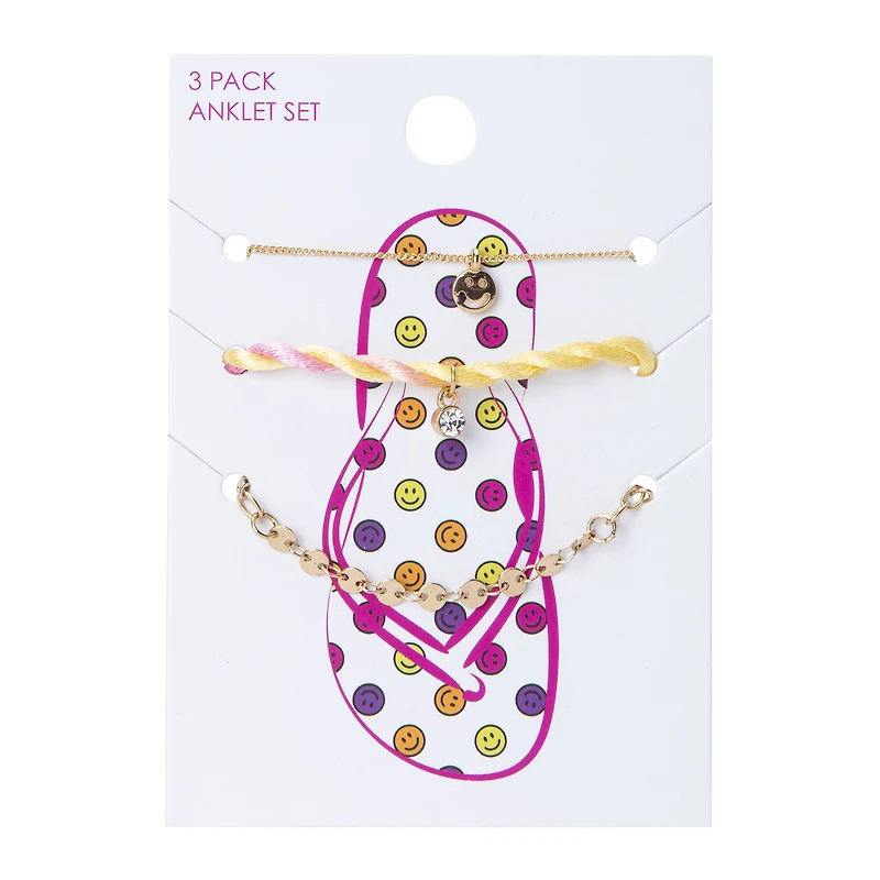 smile anklets 3-piece set