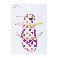 smile anklets 3-piece set