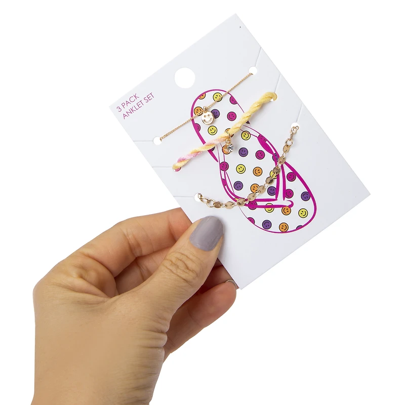 smile anklets 3-piece set