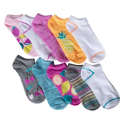 ladies fruit print ankle socks 10-pack