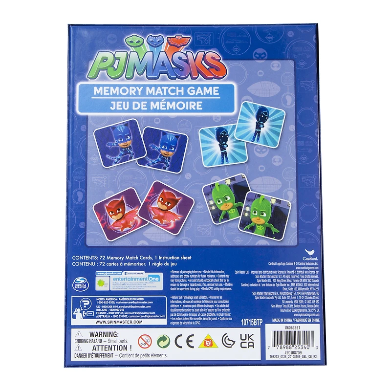 pj masks™ memory match card game