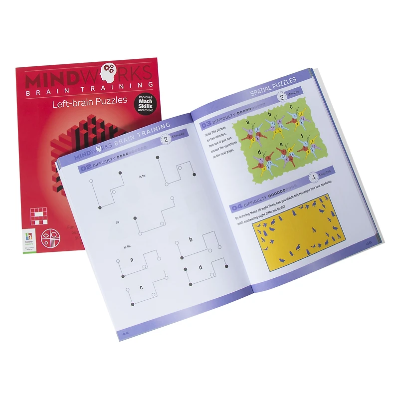mindworks puzzles 2-book bundle: left brain & right brain puzzles