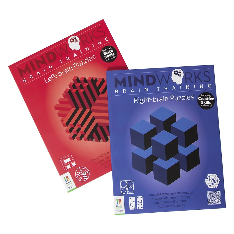 mindworks puzzles 2-book bundle: left brain & right brain puzzles