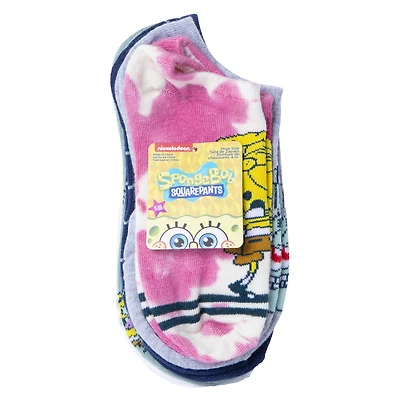 juniors spongebob squarepants™ tie dye low-cut socks, 5 pairs