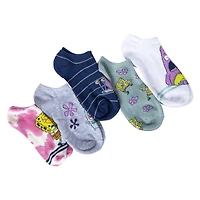 juniors spongebob squarepants™ tie dye low-cut socks, 5 pairs