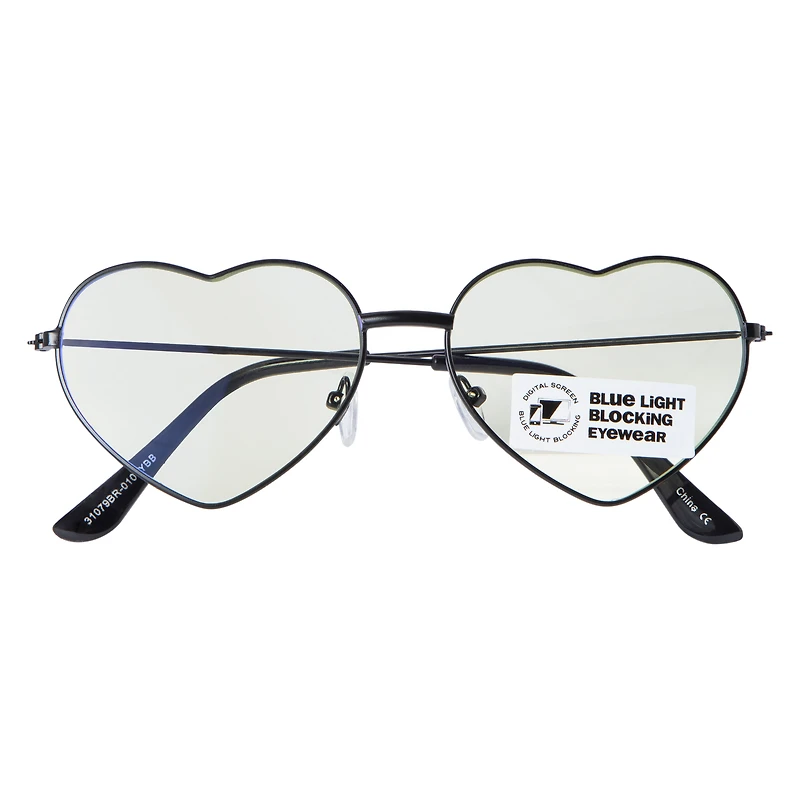 ladies heart blue light blocking glasses