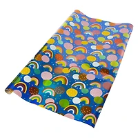 balloon & rainbow foil wrapping paper roll 4ft x 30in