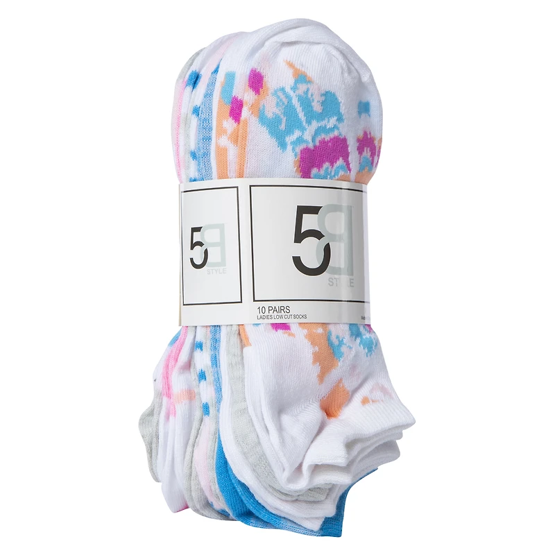 ladies tie dye ankle socks 10-pack