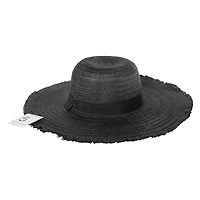 frayed edge floppy straw hat