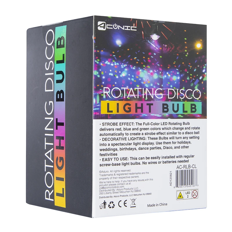 rotating disco LED light bulb