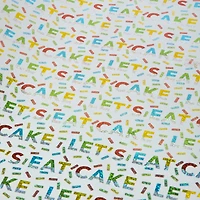 'let them eat cake' foil gift wrapping paper 4ft x 30in