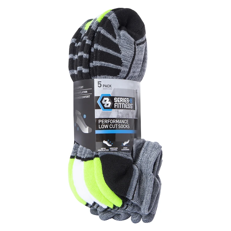 series-8 fitness™ men's low-cut performance socks 5-pack