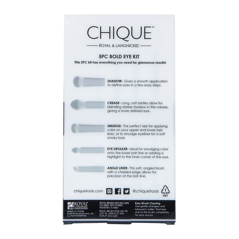 chique™ 5-piece bold eye makeup brush kit