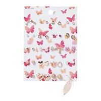 butterfly studs & dangle earrings set, 20 pairs