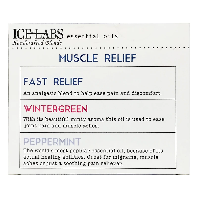 ice labs handcrafted essential oil blends for muscle relief 3-pack