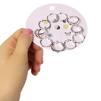 celestial yin-yang 10-piece silver ring set