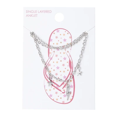lightning bolt layered anklet