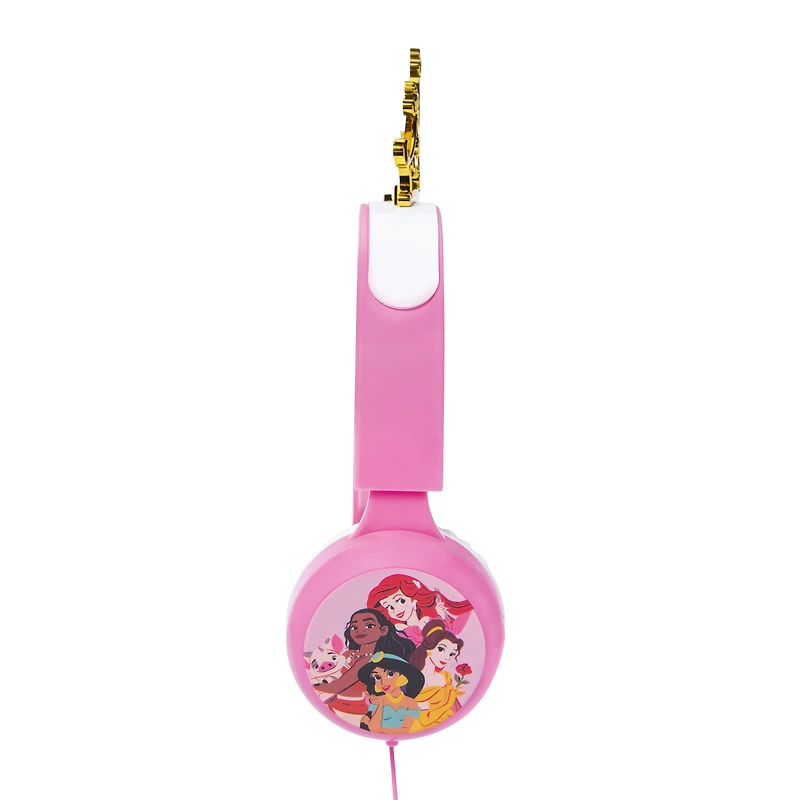 Disney Princess tiara kid-safe headphones with mic