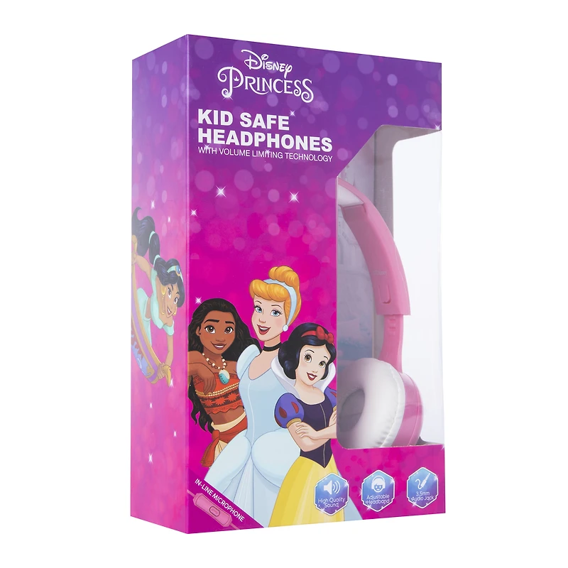 Disney Princess tiara kid-safe headphones with mic