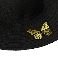 raffia woven sun hat w/ embroidery