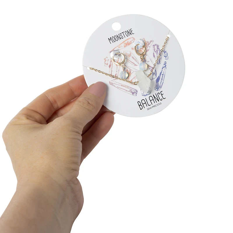 faux crystal earrings & necklace set