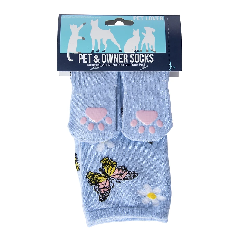 paw print pet & owner socks matching set