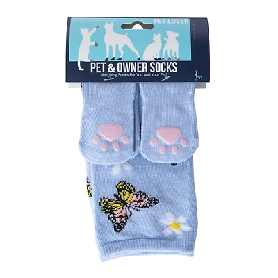 paw print pet & owner socks matching set