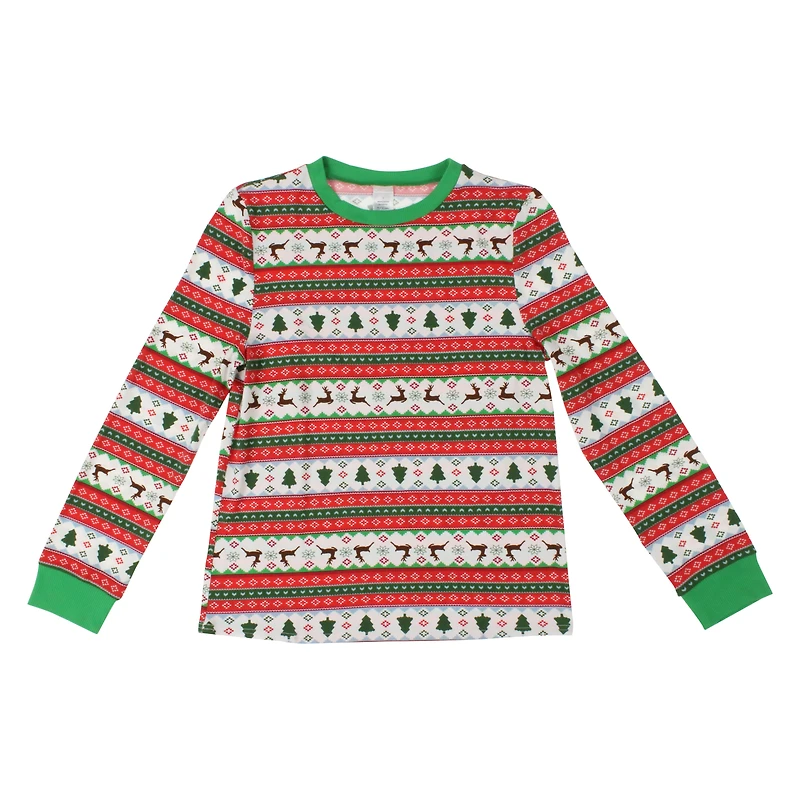 juniors holiday fair isle pajama top