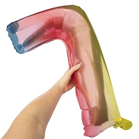 rainbow birthday number foil balloon 32in