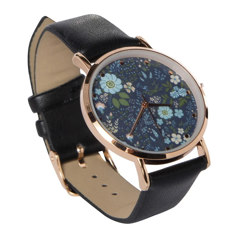 printed dial analog watch