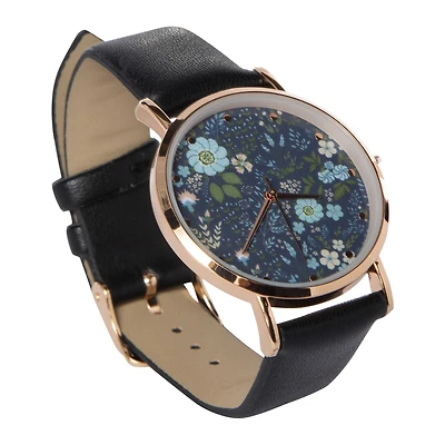 printed dial analog watch