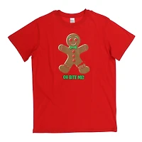 'oh bite me’ gingerbread holiday graphic tee