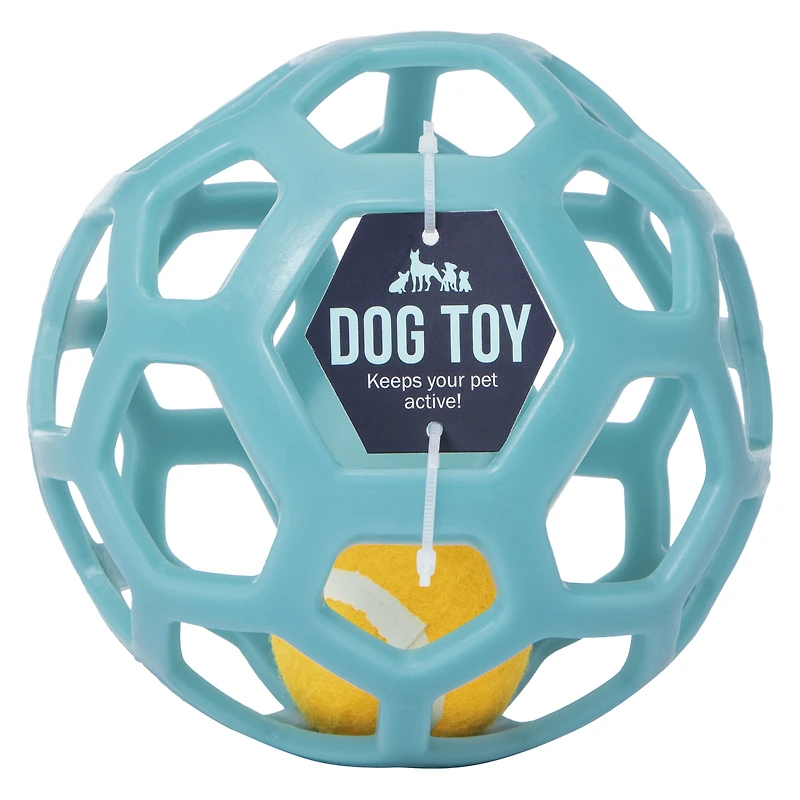 geode tennis ball dog toy 5.5in x 5.8in