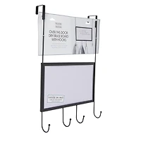 over-the-door dry erase board w/ hooks 13in x 20in