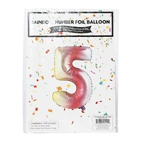 rainbow birthday number foil balloon 32in