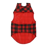 red plaid dog jacket