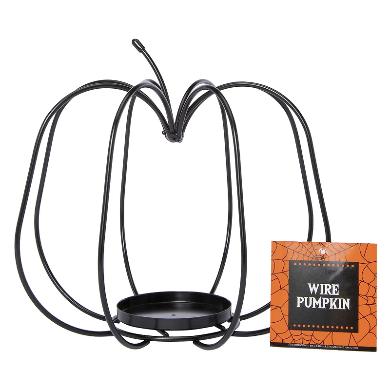wire pumpkin halloween decor 8in x 8.3in