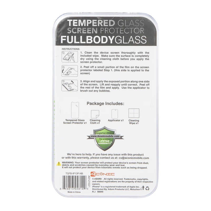 iPhone 13® / 13 Pro® tempered glass screen protector