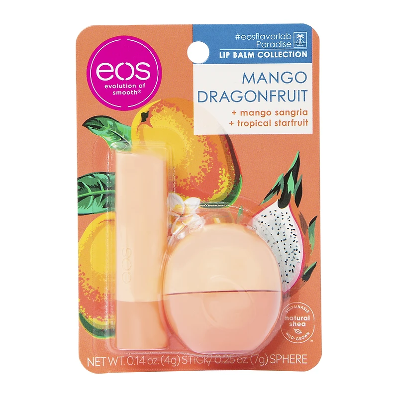 eos® mango dragon fruit stick & sphere lip balm 2-pack
