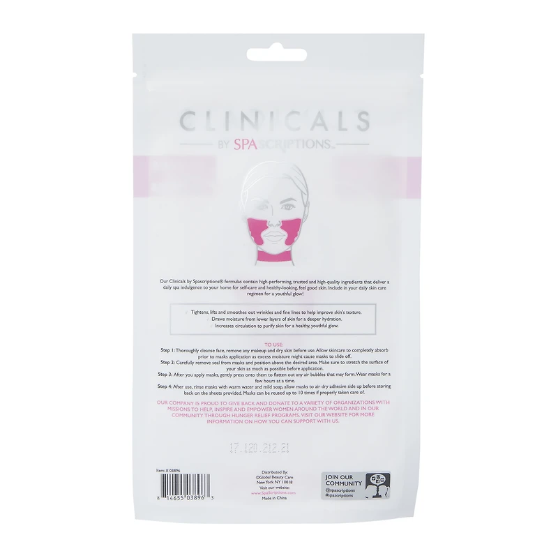 clinicals by spascriptions™ reusable anti-wrinkle silicone mask set