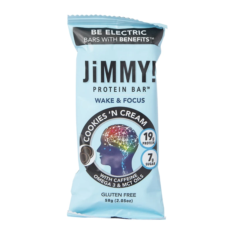jimmy! protein bar® wake & focus - cookies ‘n cream 2.05oz