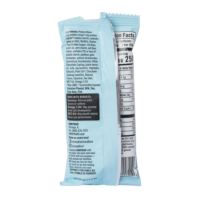 jimmy! protein bar® wake & focus - cookies ‘n cream 2.05oz